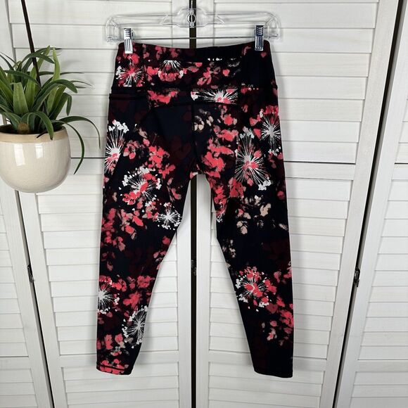 Sweaty‎ Betty The Power 7/8 Length Leggings Black Coral Pink Fireworks Size S - Picture 4 of 9